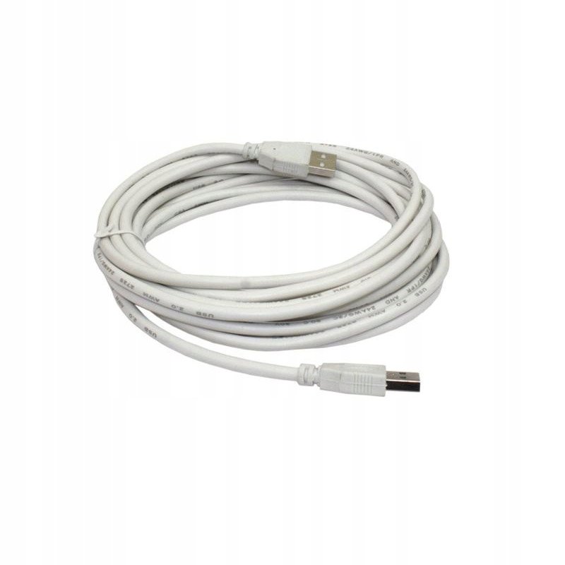 Kabel Pc Usb Typ A Usb-A 2.0 3M Szary Przedłużka Solidny Mocny Długi Wytrzymały