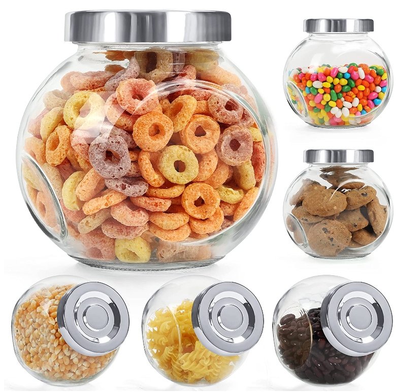 Szklane słoiki NA ŻYWNOŚĆ PRZYPRAWY DO KUCHNI 480ML organizery 6 szt