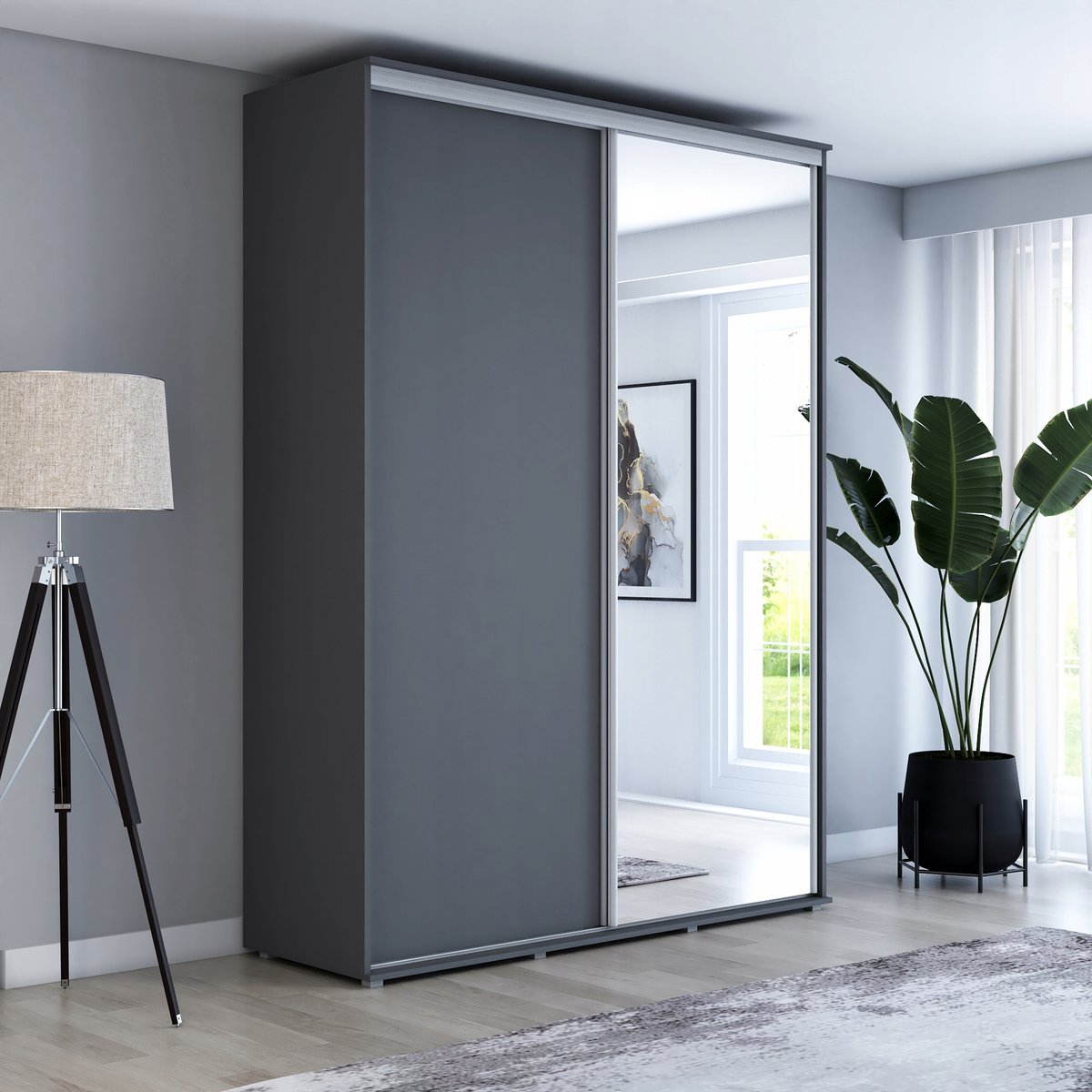 Szafa MAJA 1 przesuwna lustro 130x242