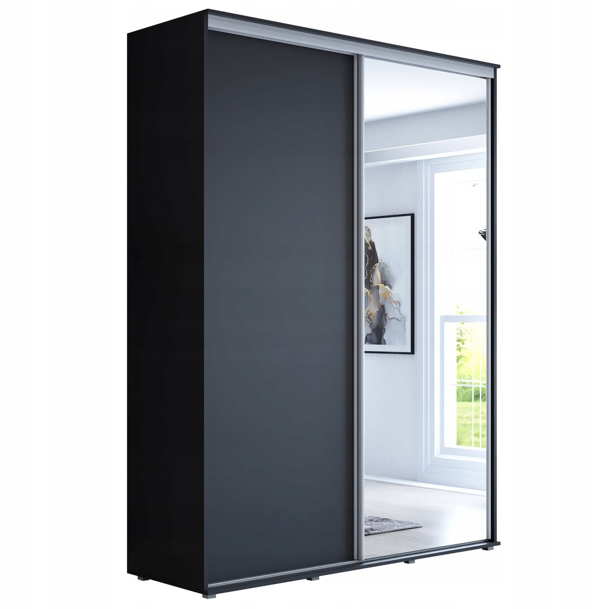 Szafa przesuwna MAJA 1 100 x 242 x 61 cichy domyk, lustro PRO