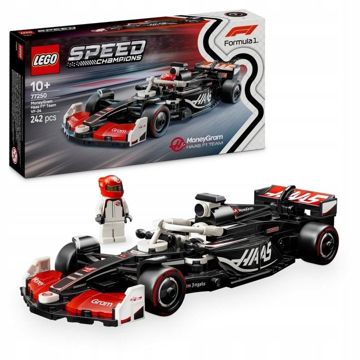 LEGO SPEED - Czerwony Samochód auto bolid formuła 1 MoneyGram Haas Team VF-24 F1 LEGO PREZENT DLA CHŁOPCA