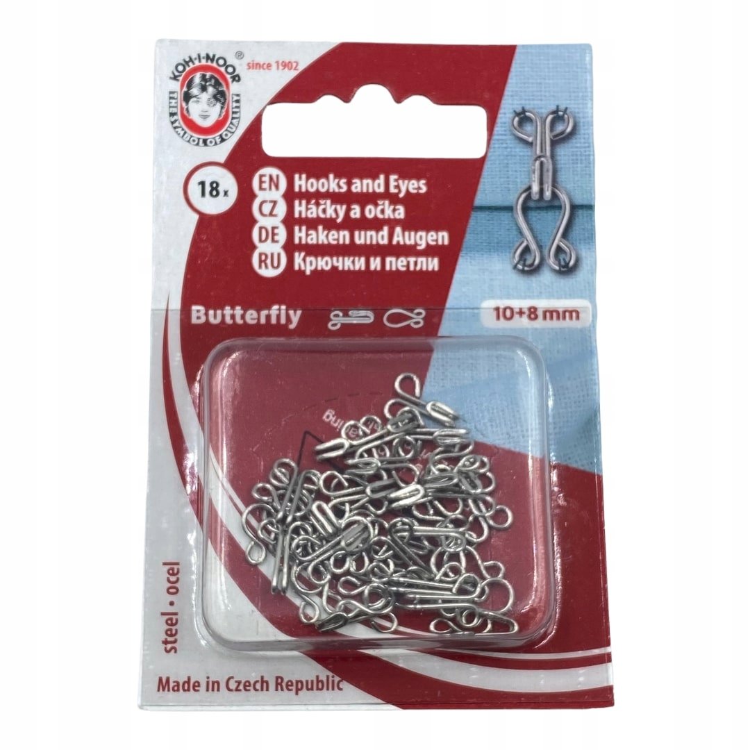 Haftki zapięcia metalowe nikiel zestaw 10x8mm
