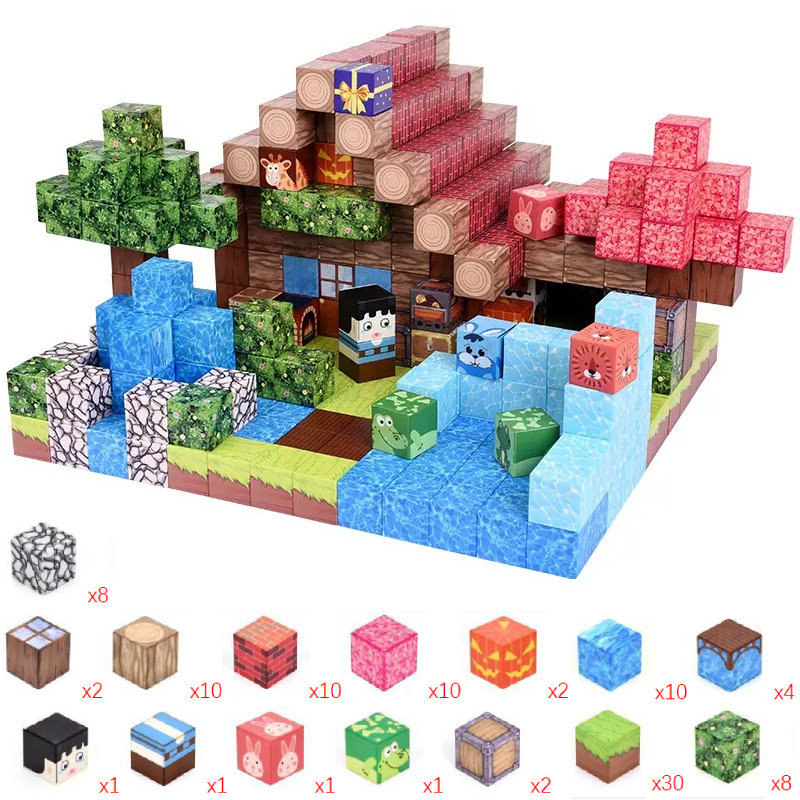 Klocki Magnetyczne 100 szt. - 8 Silnych Magnesów - Super Jakość!