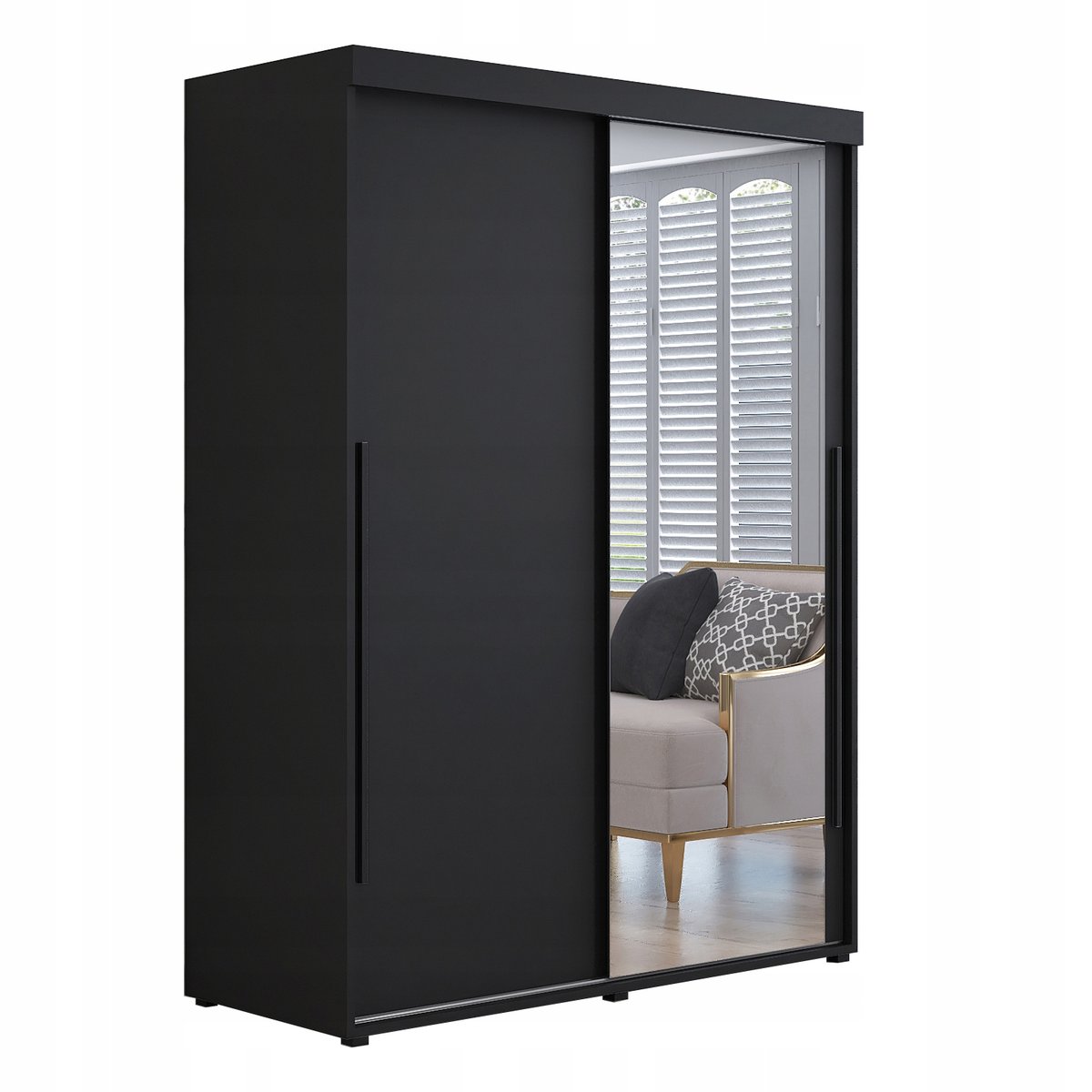 Szafa przesuwna ROKO 1 140x202x61,5cm lustro, drążek, półki