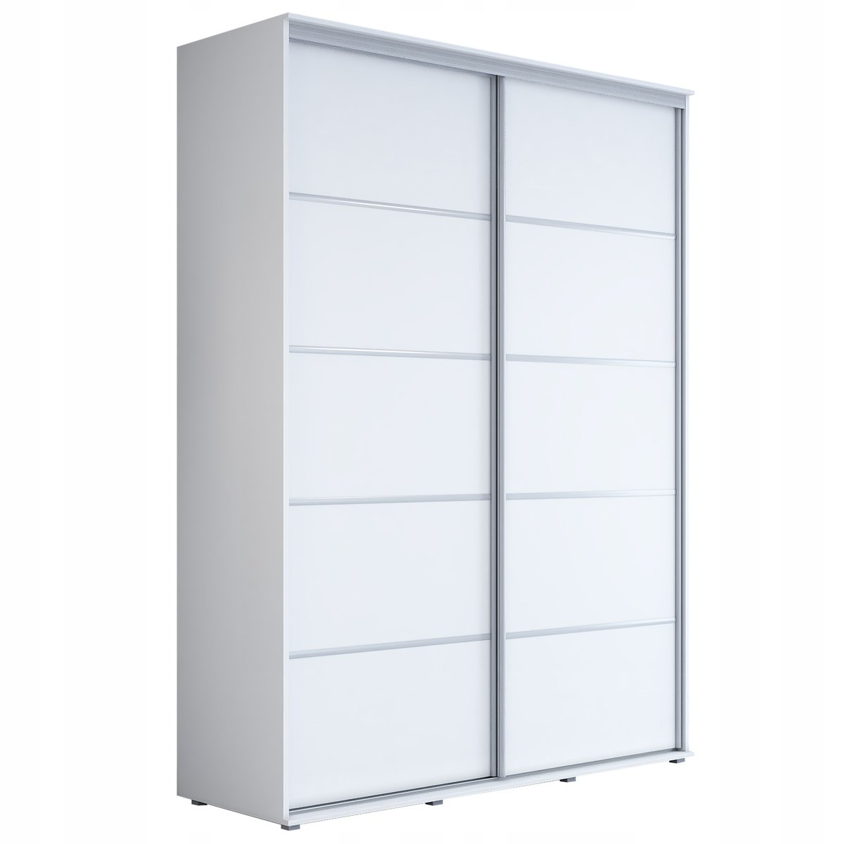 Szafa przesuwna KP-Meble MAJA PLUS 160 x 242 x 61cm biały mat, półki