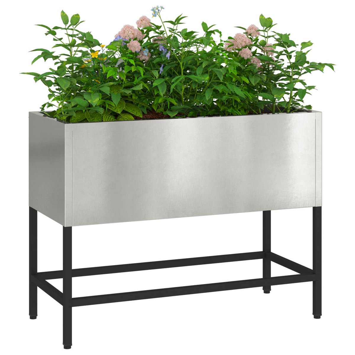 vidaXL Stal nierdzewna 60 x 26 x 45 cm Donica metalowa Prostokątna