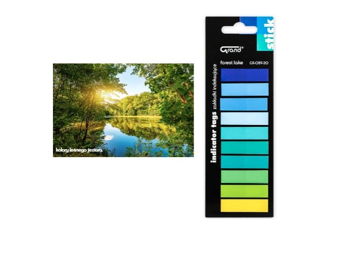 Zakładki indeksujące GRAND 12/45 10x20 plastikowe - leśne jezioro