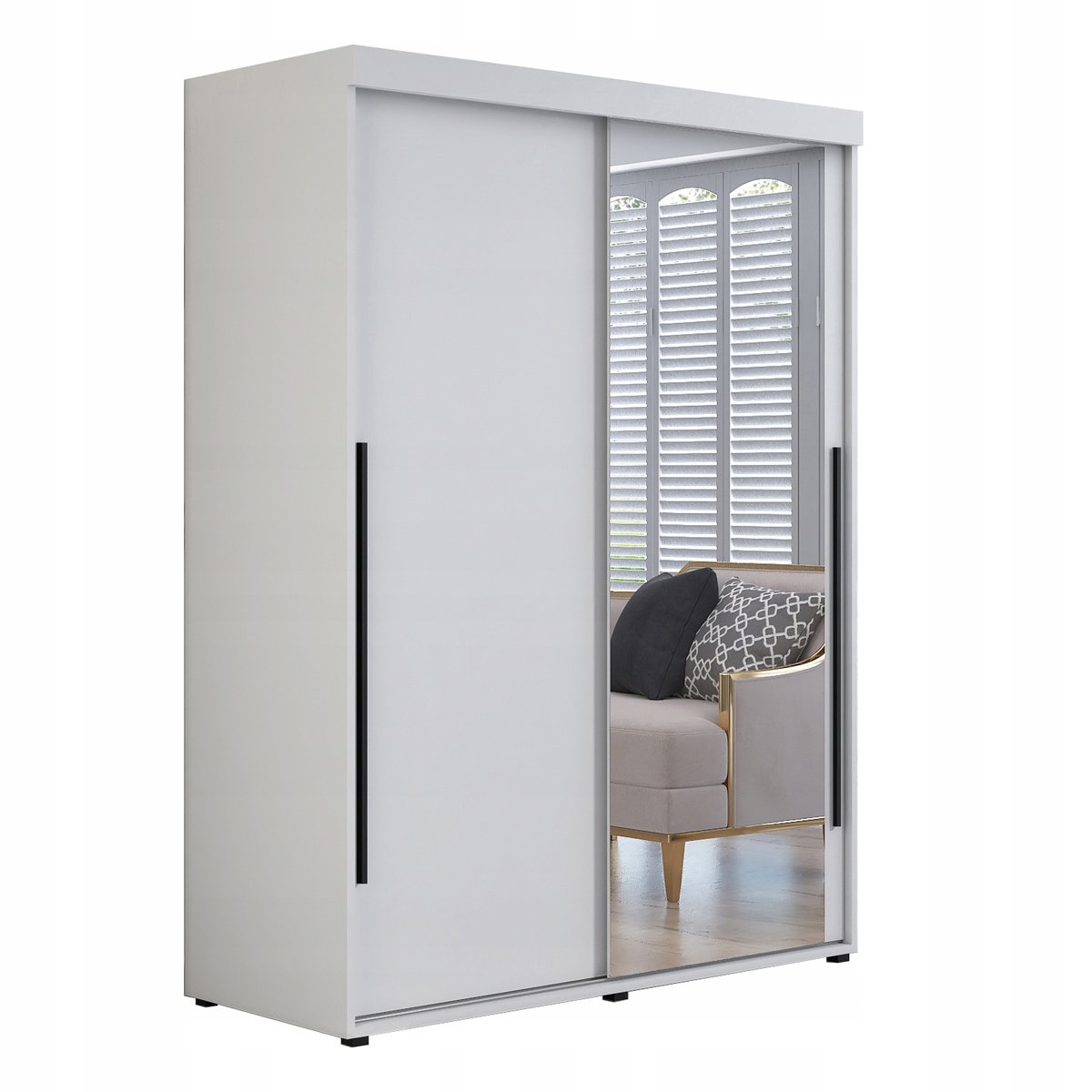 Szafa przesuwna ROKO 1 140x202x61,5cm lustro, drążek, półki