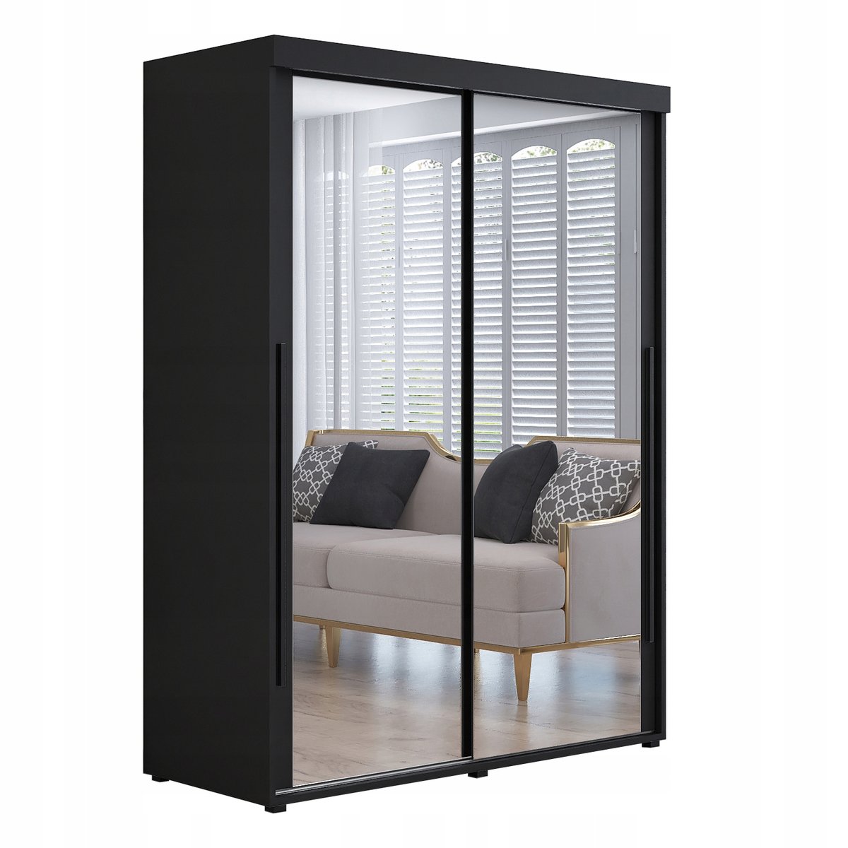 Szafa przesuwna ROKO 2 140x202x61,5cm lustra, pojemna, półki