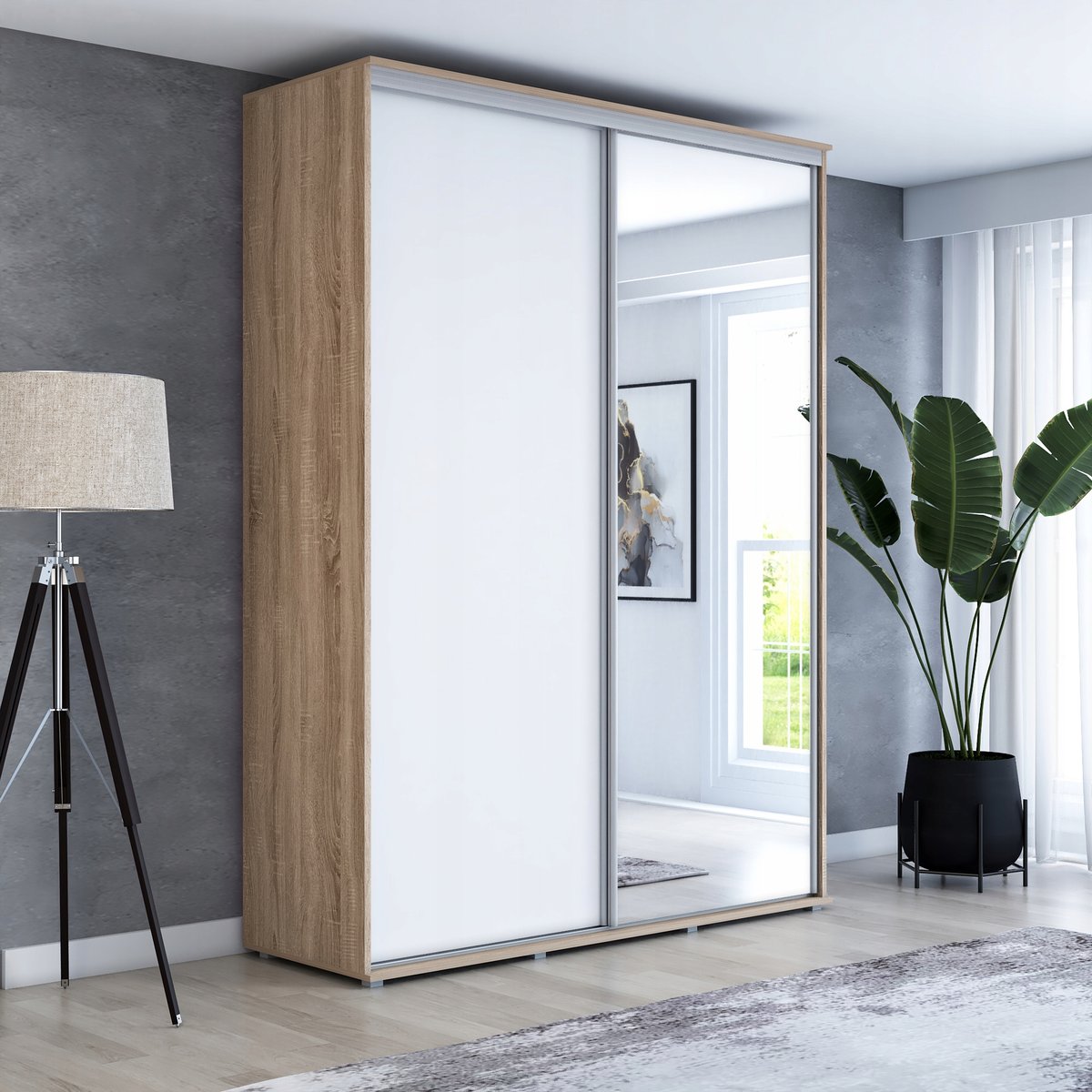 Szafa MAJA 1 przesuwna lustro 150x242 wysoka