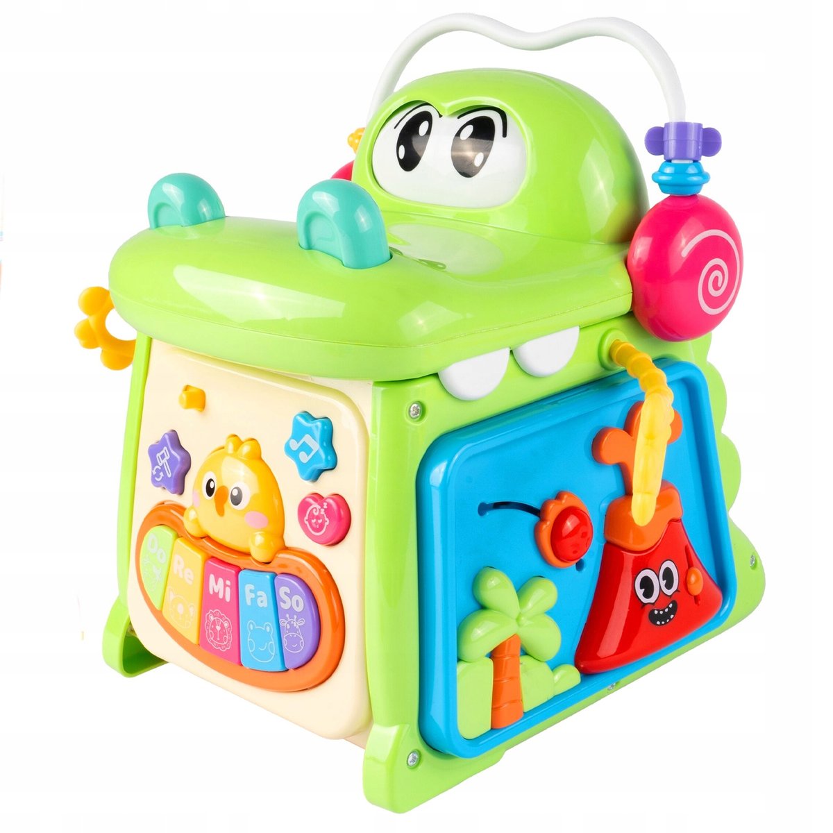 Kostka Edukacyjna Dla Dzieci Stator 4W1 Sorter Pianinko Ścianki Do Zabaw Labirynt