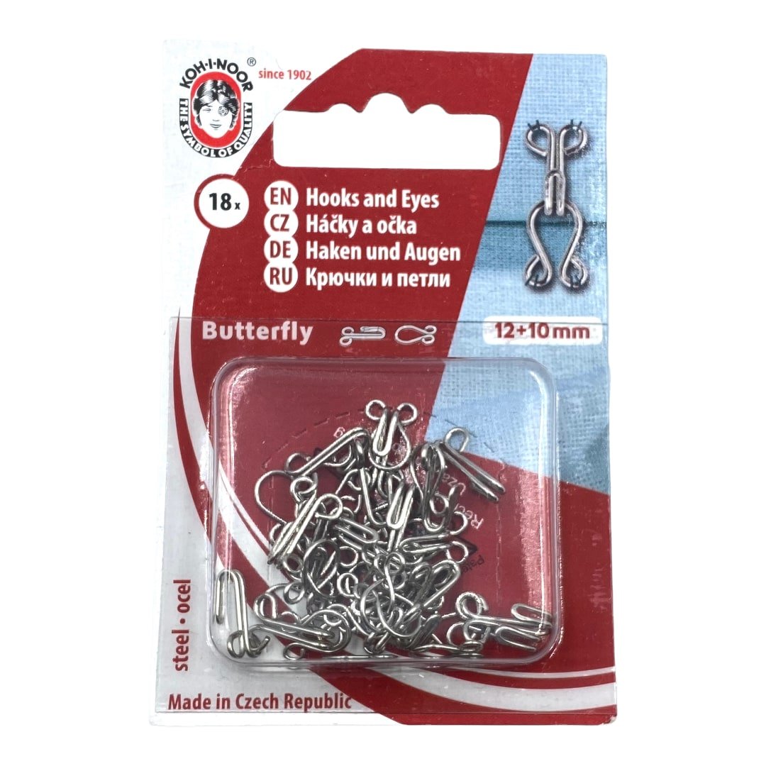 Haftki zapięcia metalowe nikiel zestaw 12x10mm