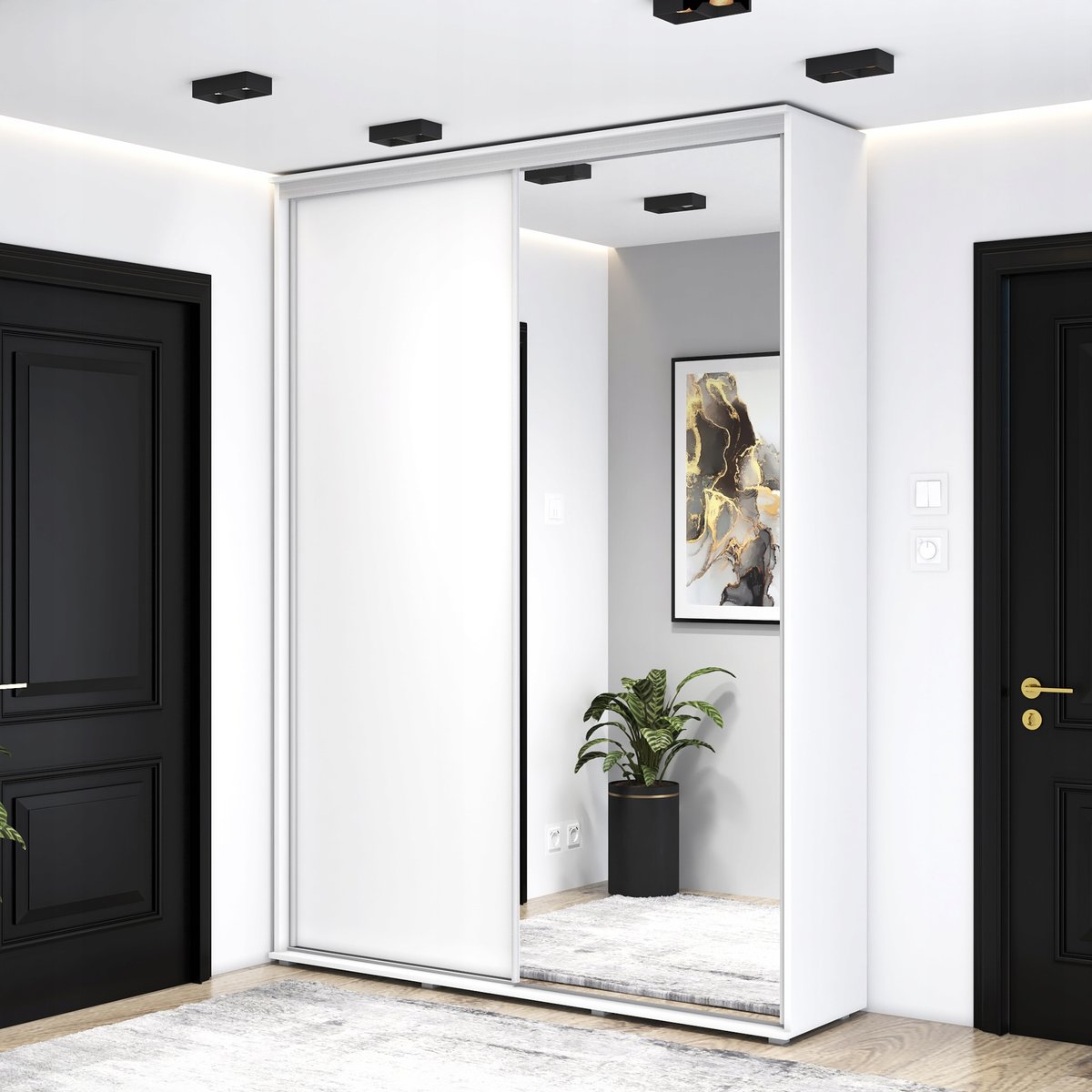 Szafa przesuwna LORIS 1 lustro 180X242X45 wysoka, różne kolory