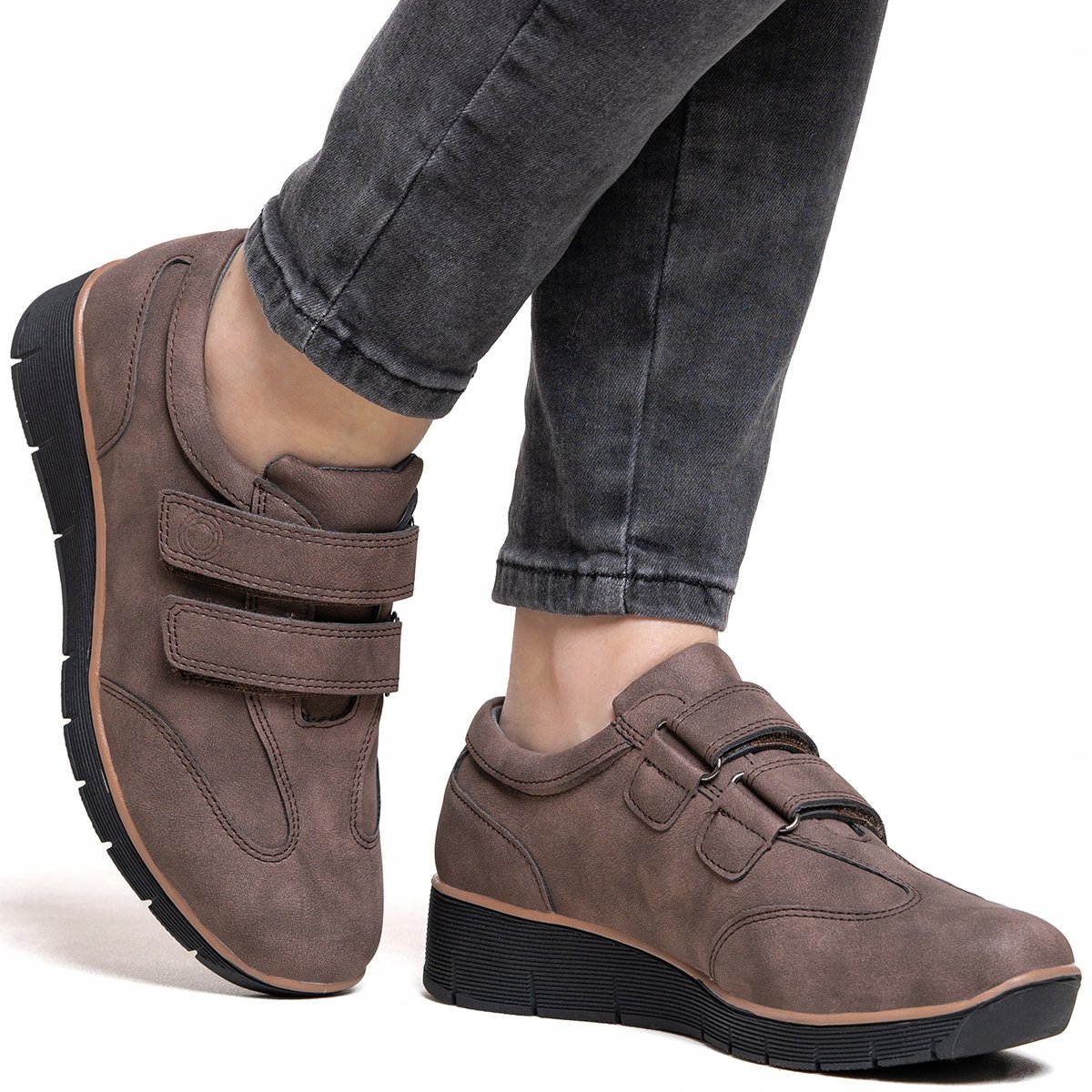 Sneakersy Wojtyłko wygodne lekkie na koturnie miękkie