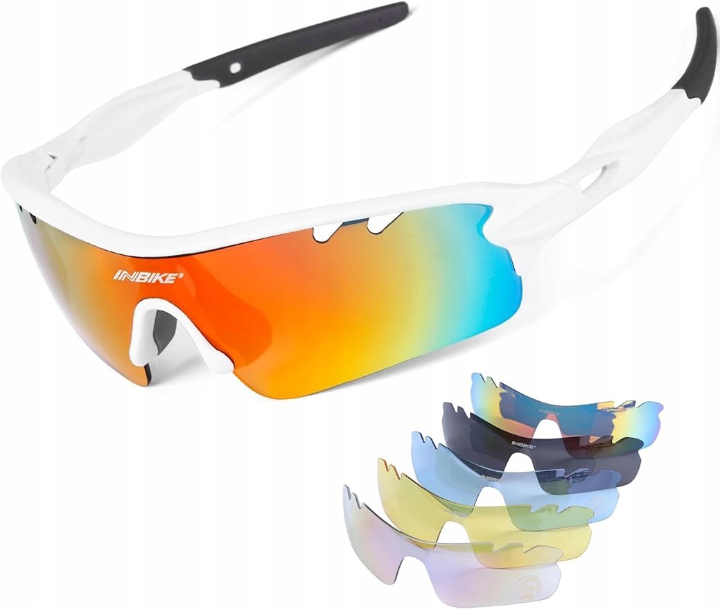 Sportowe Okulary Przeciwsłoneczne UV400 InBike 5 szt. szkieł