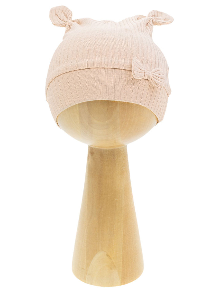 Dziewczęca czapka z kokardką beżowa Nicol,r.56