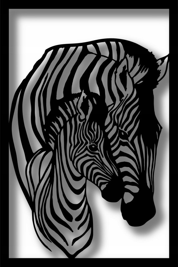 Zebry Obraz Ażurowy Loft Obraz 3D Dekoracja do salonu/ Kuchni