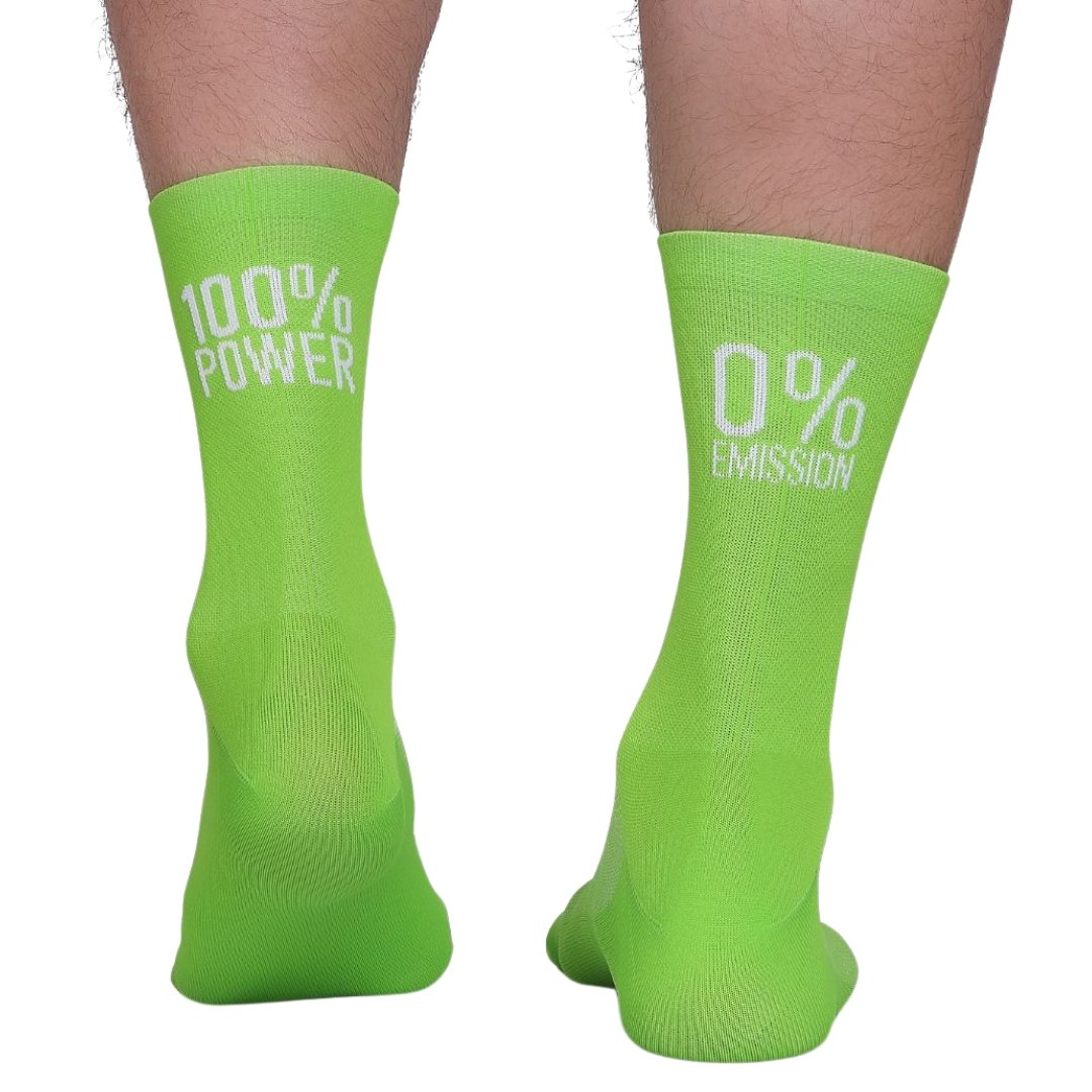 Skarpety rowerowe, kolarskie Todo Cycling Pro 100% POWER 0% EMISSION zielone, termoaktywne,35-38