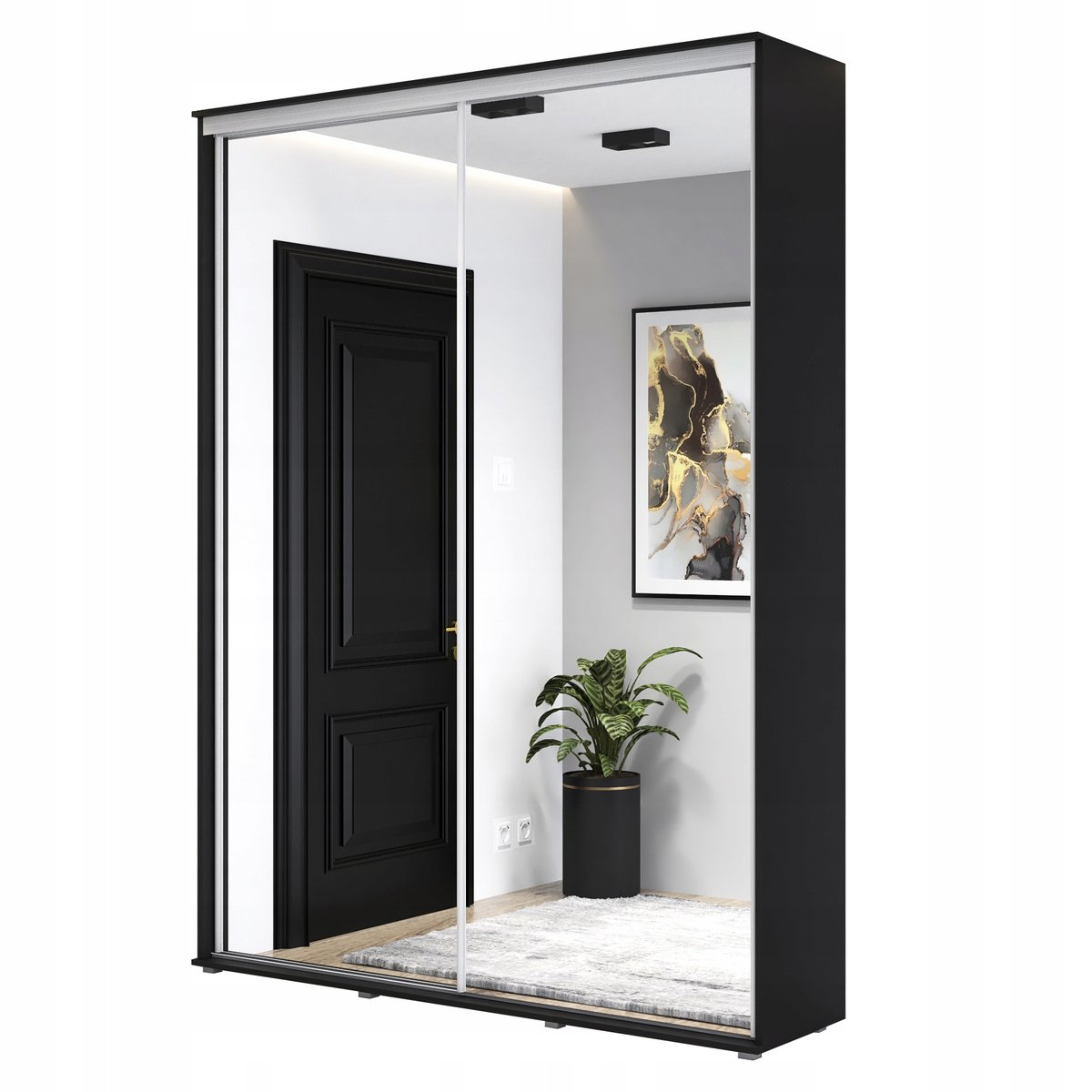 Szafa przesuwna LORIS 2 180 x 242 x 45 pojemna lustro KP-Meble