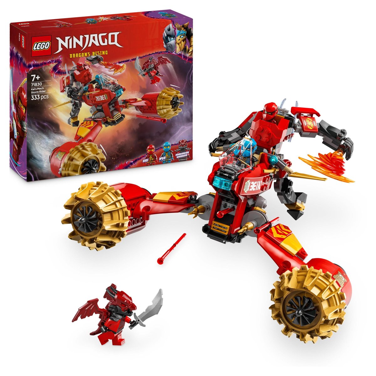 LEGO Ninjago - odrzutowiec Burzowy jeździec-mech Kaia ZESTAW LEGO PREZENT DLA CHŁOPCA DZIEWCZYNKI DZIECI