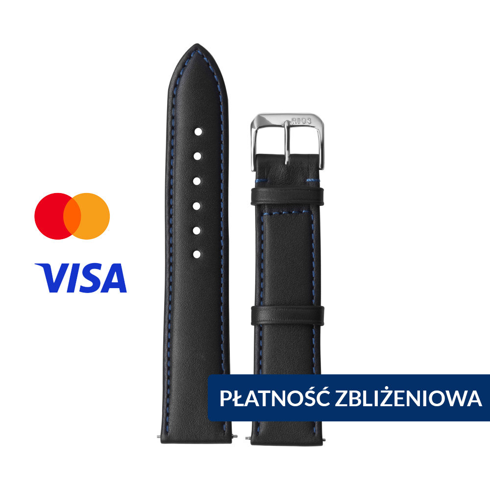 INVIS STRAP TOSCANA OCEAN BLUE 22mm – Pasek do zegarka z NFC i płatnościami zbliżeniowymi Naturalna skóra cielęca Certyfikat Mastercard i Visa..