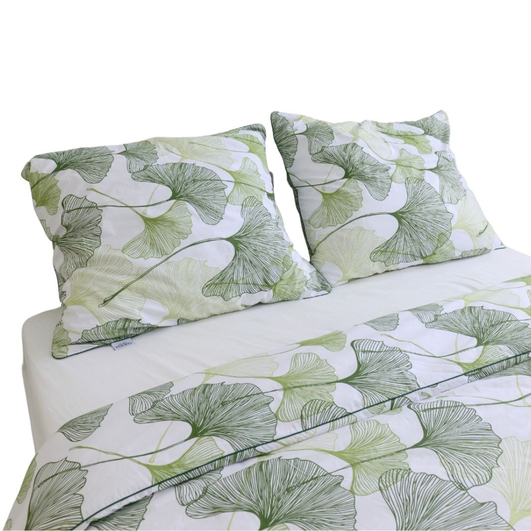 Pościel bawełniana - liście miłorzębu [Rozmiar: 200/200 i 2x70/80]