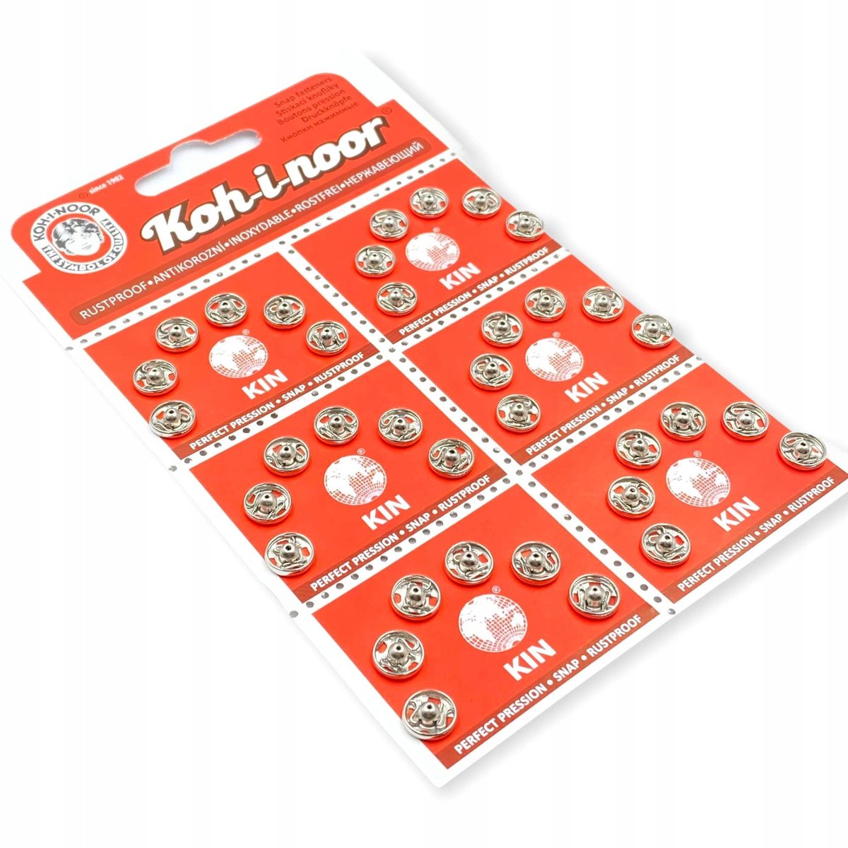 Zatrzaski metalowe nikiel 8.5/8mm karnet 36 szt.