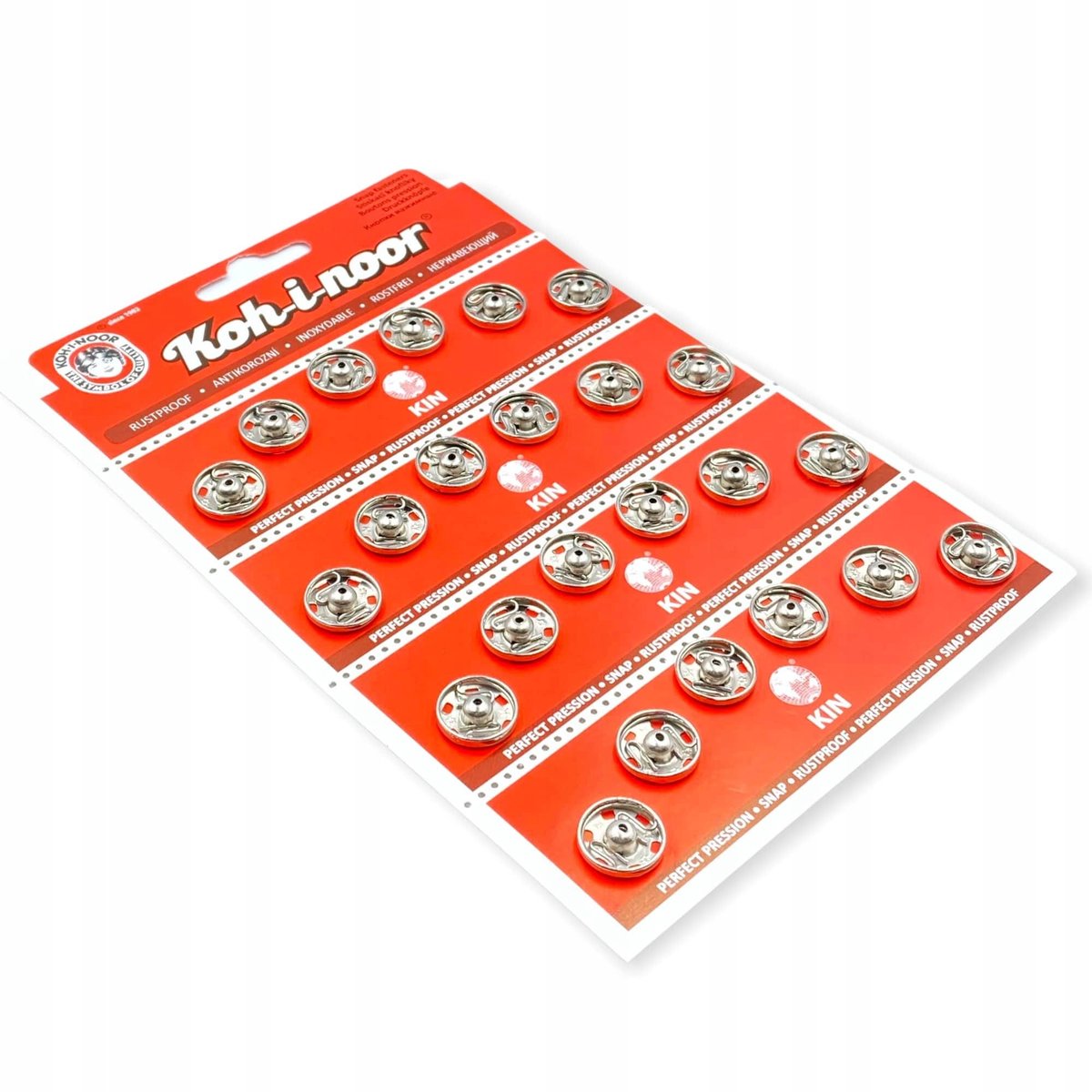 Zatrzaski metalowe nikiel 13.9/13mm karnet 24 szt.