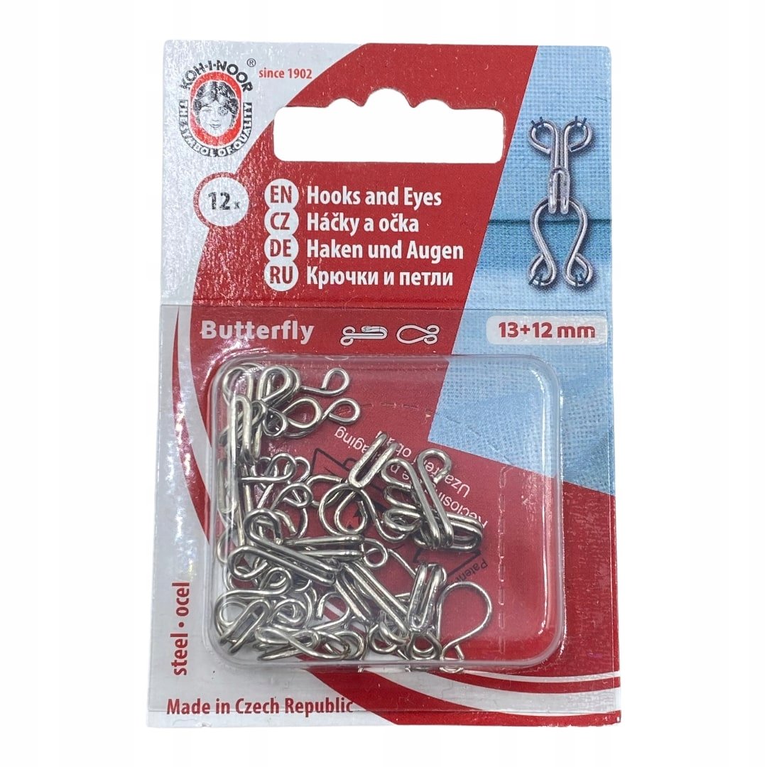 Haftki zapięcia metalowe nikiel zestaw 13x12mm