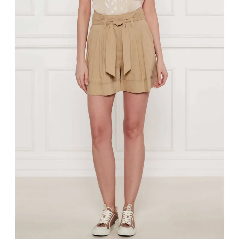 Marc Cain Lniane szorty Relaxed fit high waist