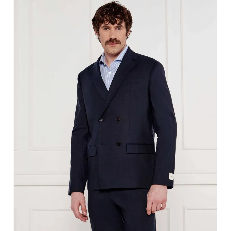 Calvin Klein Marynarka | Regular Fit | z dodatkiem lnu