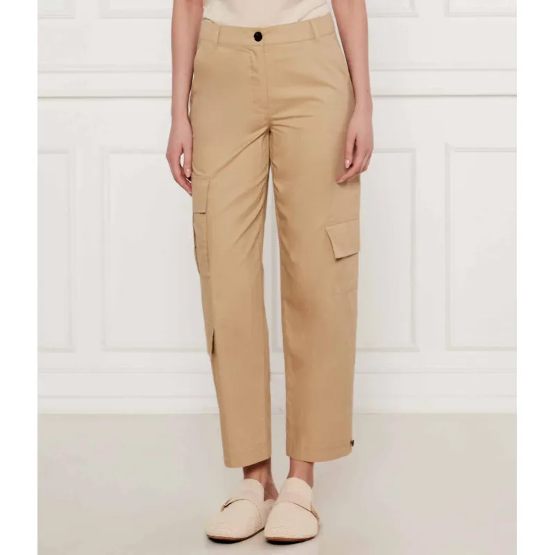 Marc Cain Spodnie cargo RENTON Relaxed fit z dodatkiem jedwabiu