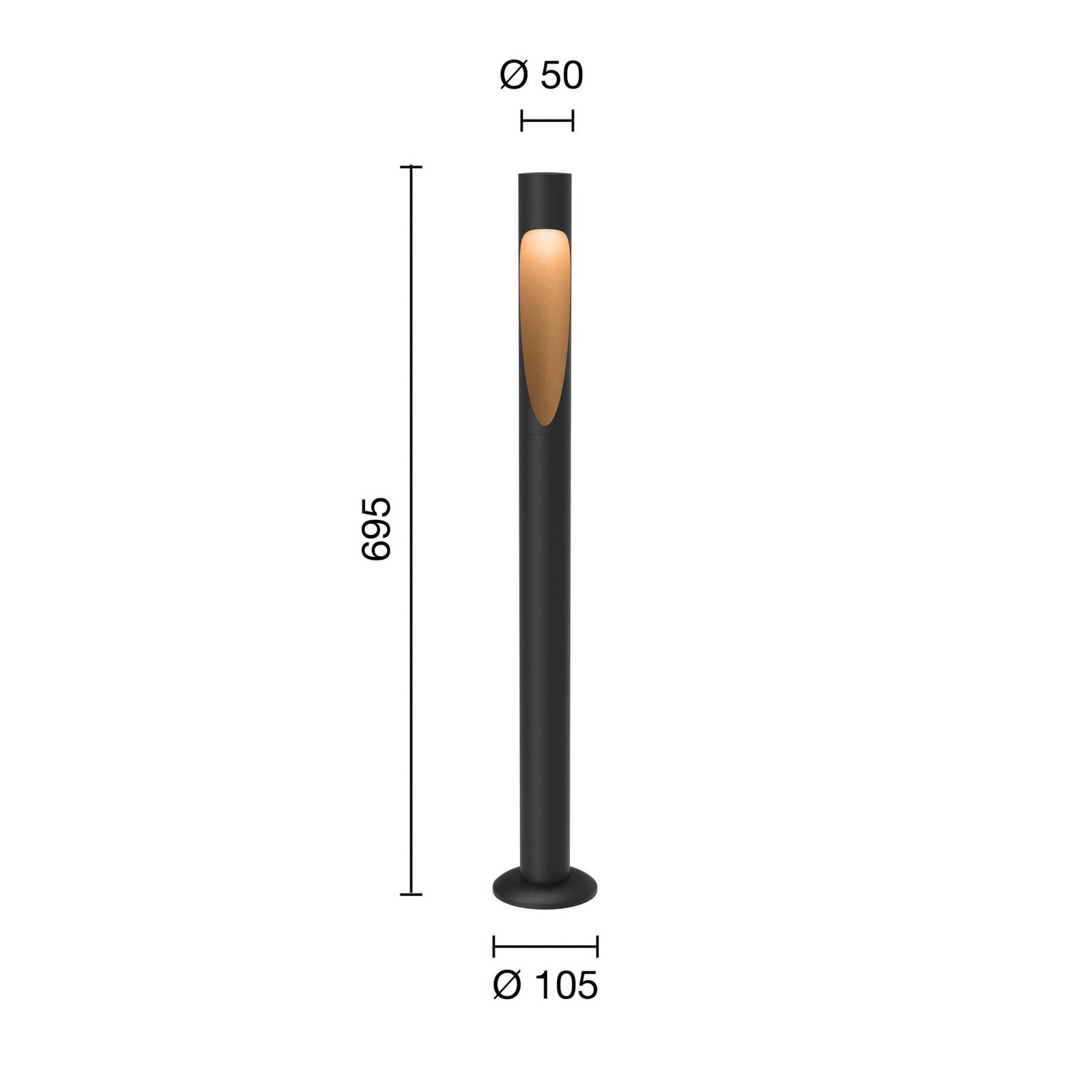 Louis Poulsen słupek oświetleniowy Flindt, 940 czarny 70 cm podstawa 24 V
