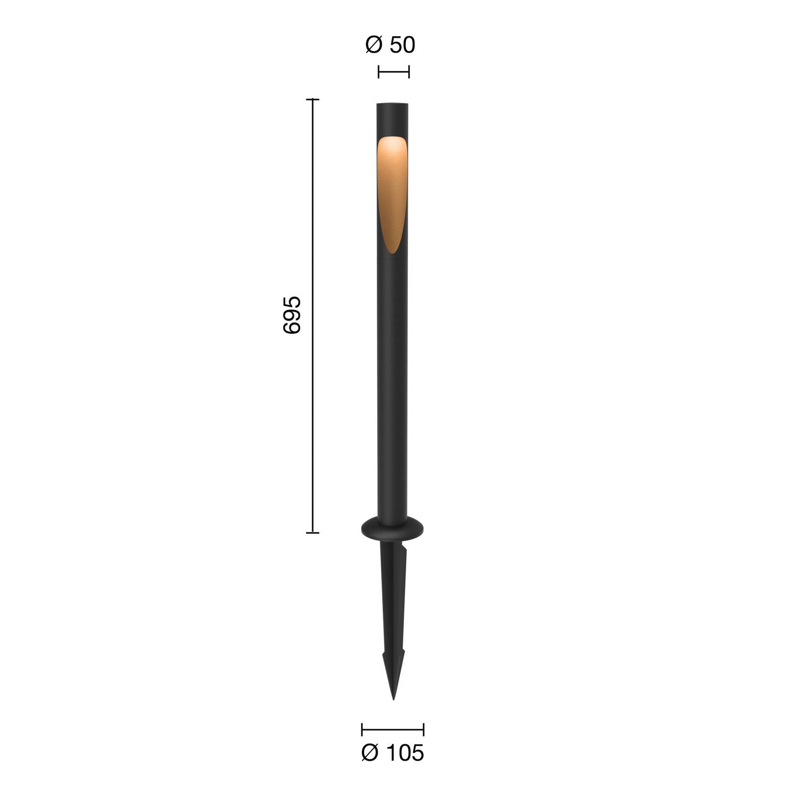 Louis Poulsen Słupek oświetleniowy 830 70cm czarny lampa ziemna 24V