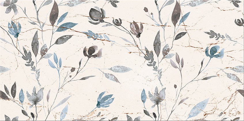 Dekor Ps627 White Flower New Satin 59,6X59,8