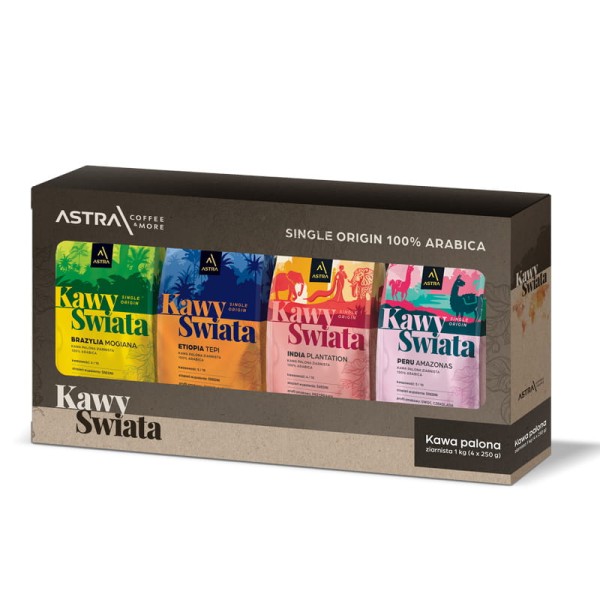 Astra Zestaw kaw świata 4x250g kawa ziarnista