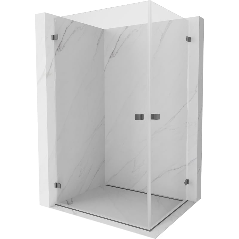 Mexen Lunar-B Duo kabina prysznicowa uchylna 95 x 80 cm, transparent, gun metal - 832-095L-080P-95-00