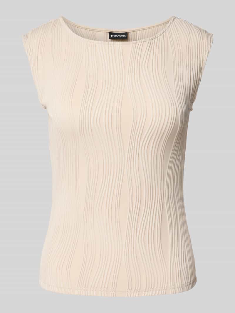 Top o kroju slim fit z fakturowanym wzorem model ‘TINNIKA’
