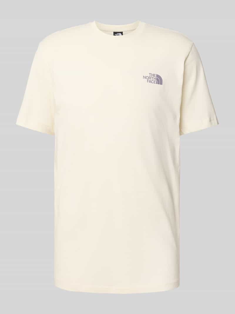T-shirt z prążkowanym okrągłym dekoltem