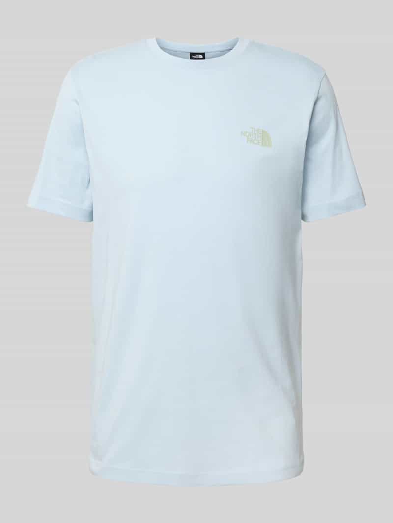 T-shirt z prążkowanym okrągłym dekoltem