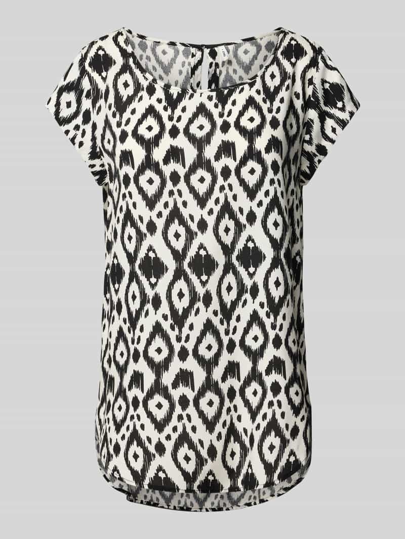 T-shirt o kroju regular fit z dekoltem w kształcie łezki na plecach model ‘NOVA’