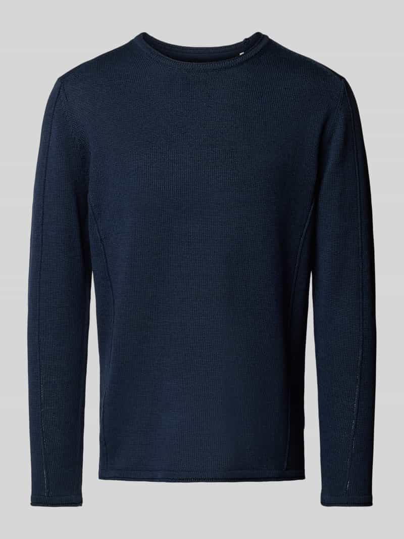 Sweter z dzianiny z prążkowanymi wykończeniami