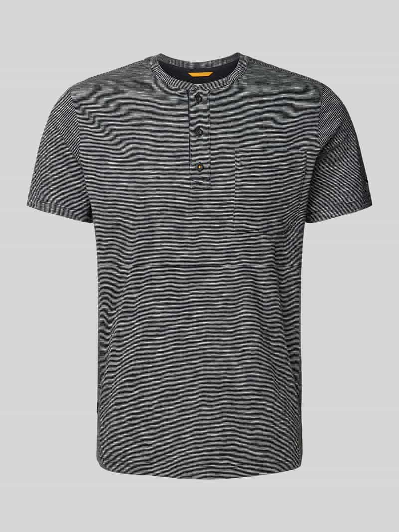 T-shirt z kołnierzem henley