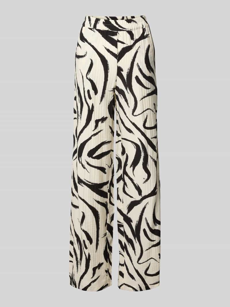 Spodnie materiałowe o luźnym kroju z fakturowanym wzorem model ‘CLO’