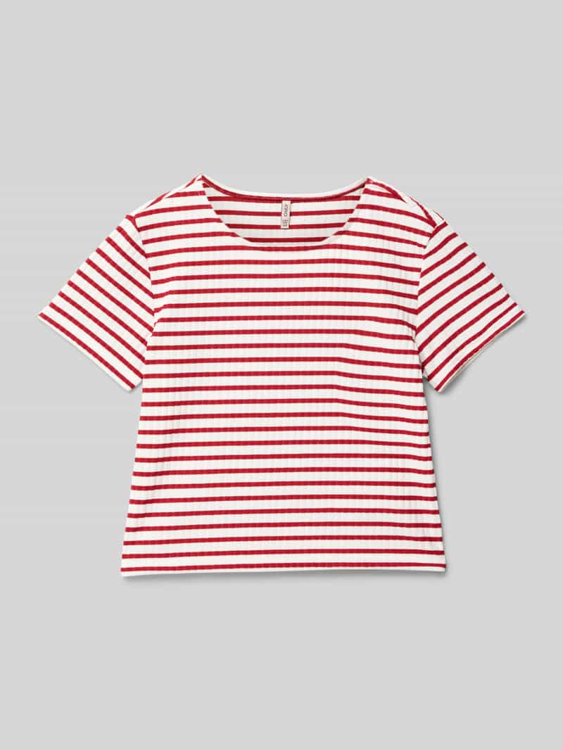 T-shirt o kroju regular fit z dodatkiem wiskozy model ‘NELLA’