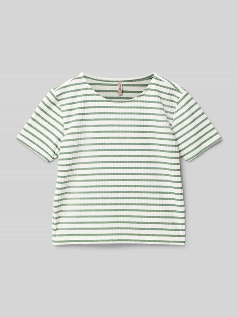 T-shirt o kroju regular fit z dodatkiem wiskozy model ‘NELLA’