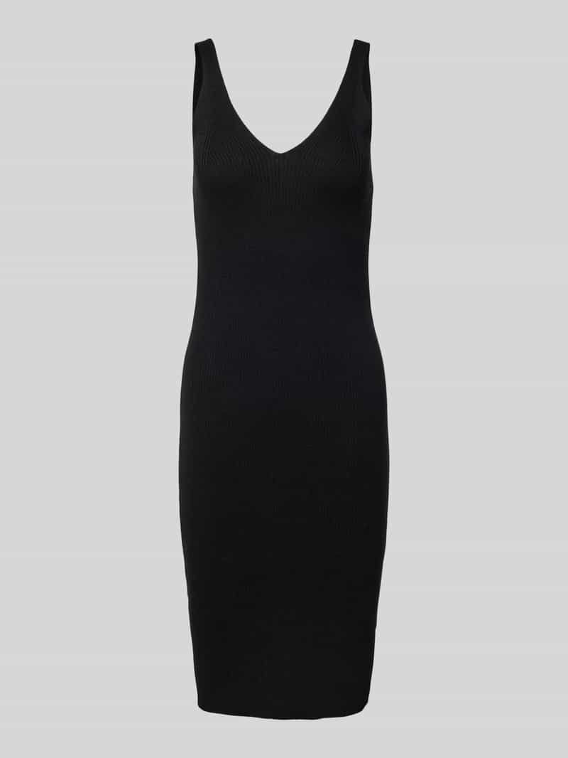 Sukienka dopasowana z dzianiny z prążkowaniem model ‘LINA’