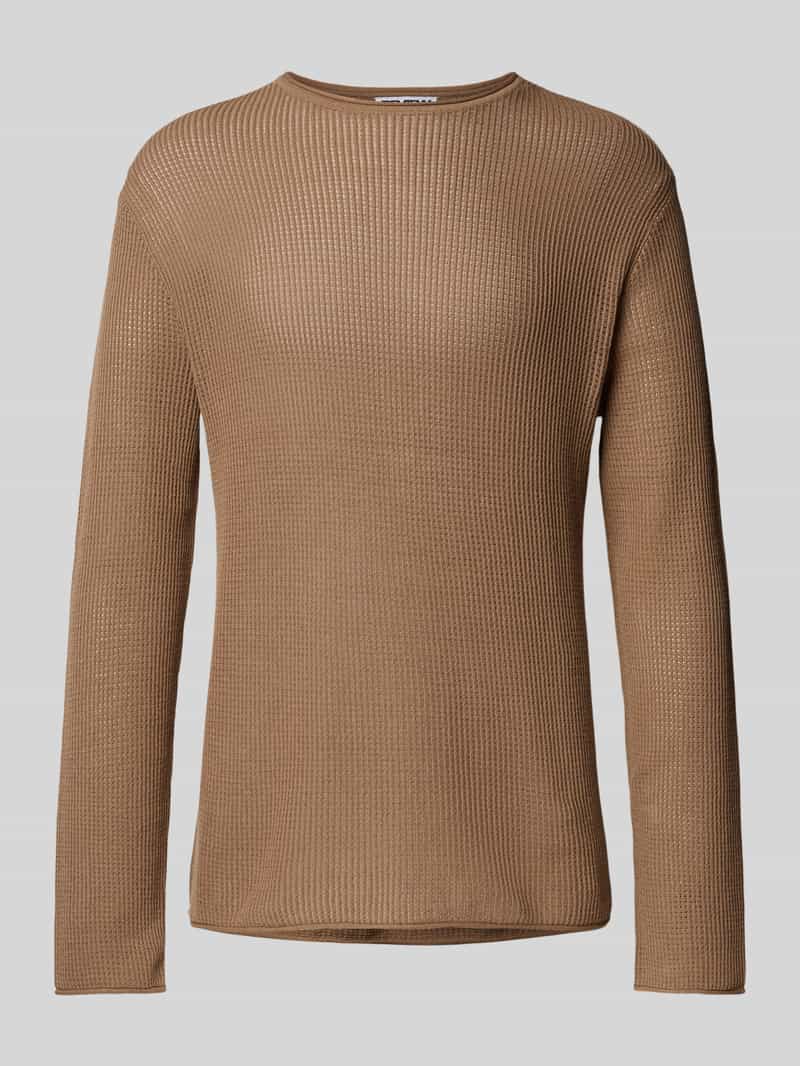 Sweter z dzianiny z okrągłym dekoltem