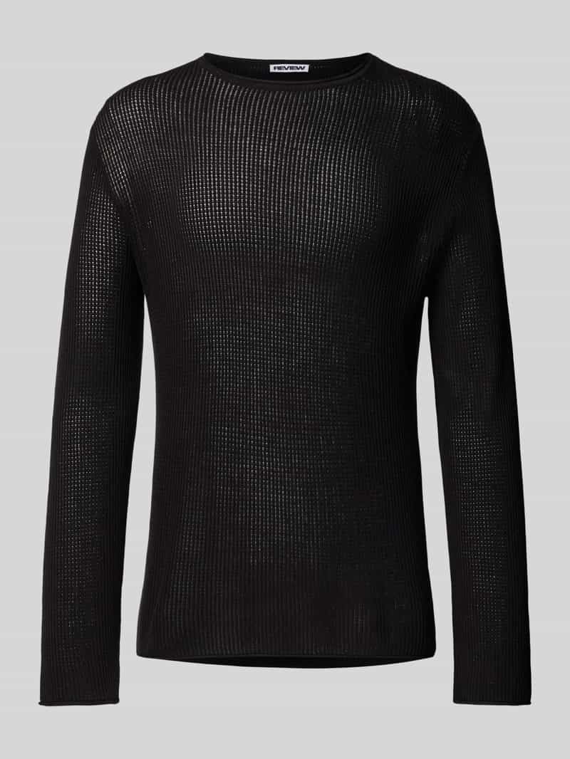 Sweter z dzianiny z okrągłym dekoltem