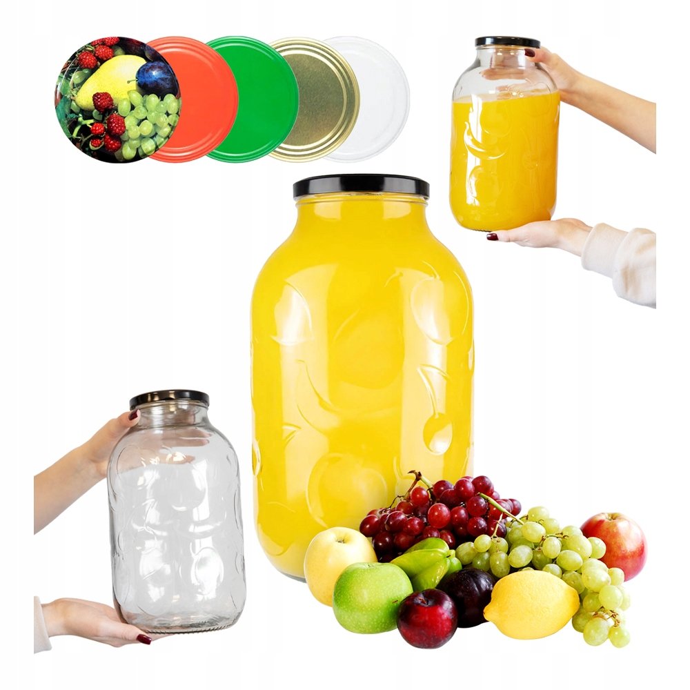 SŁOIK SŁÓJ SZKLANY 5l PRZETWORY NALEWKI + ZAKRĘTKA